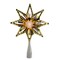 Northlight 8" Gold Tinsel 8 Point Star Christmas Tree Topper - Clear Lights